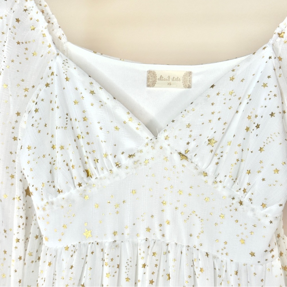 Altar’d State Gold Star Babydoll Dress Size XS - Picture 4 of 5
